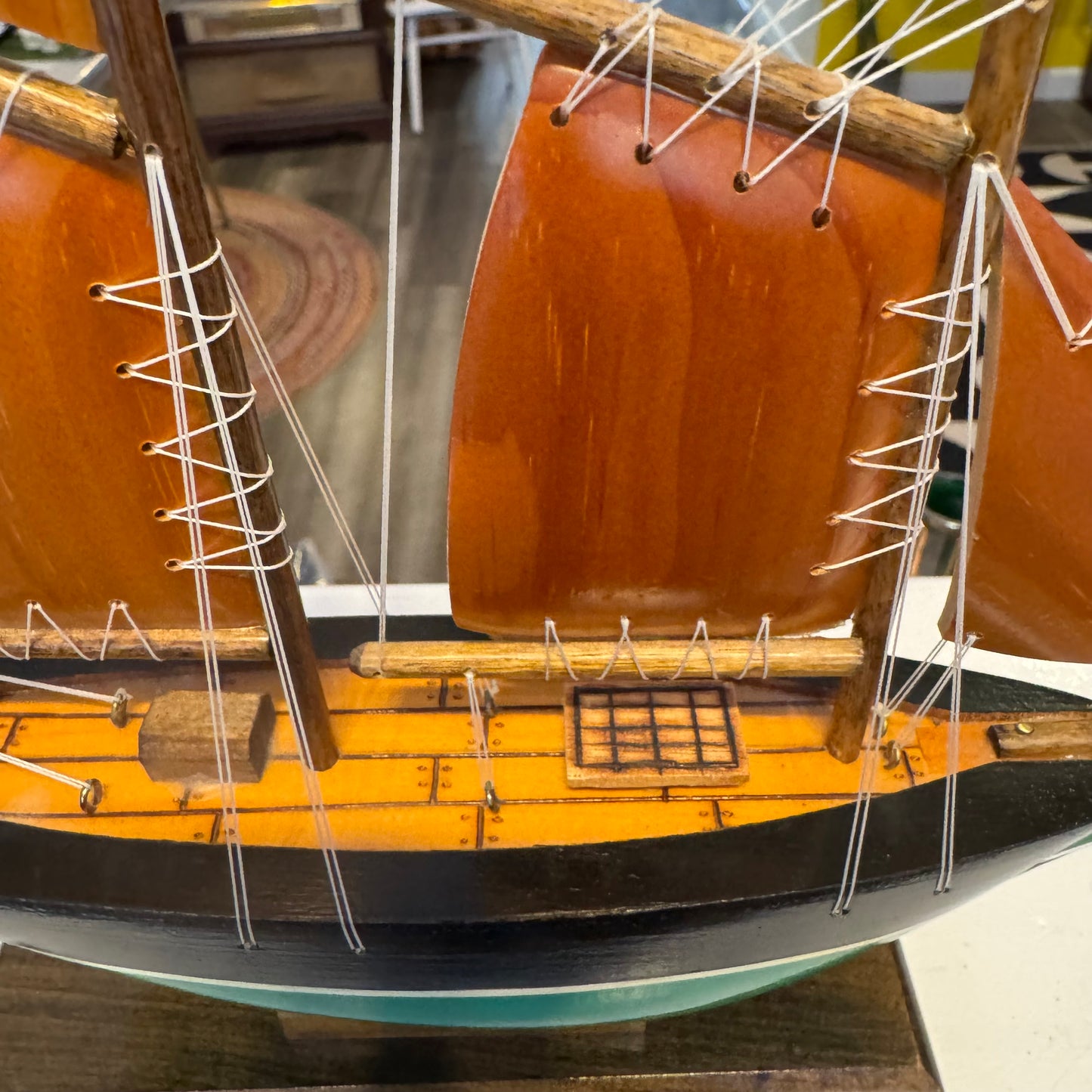 Handmade Wooden Model Sailboat
