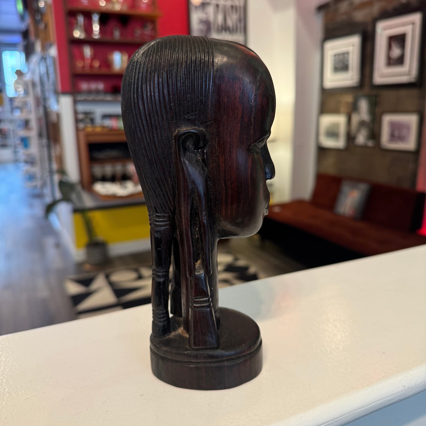 African Carved Bust Ebony Wood