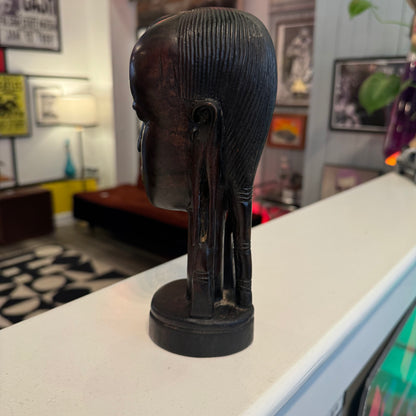 African Carved Bust Ebony Wood