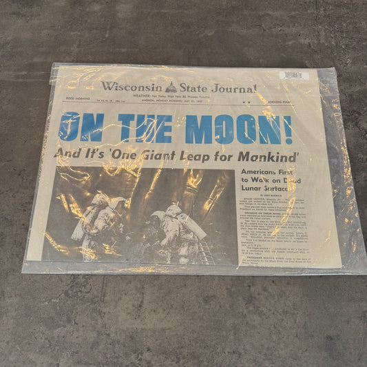 Wisconsin State Journal 'On the Moon!' Apollo 11 Edition July 21, 1969 (Pristine)