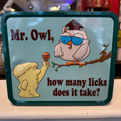 Vintage Style Tootsie Pop Metal Lunch Box – Mr. Owl "How Many Licks" – 2010 Old Navy Reproduction