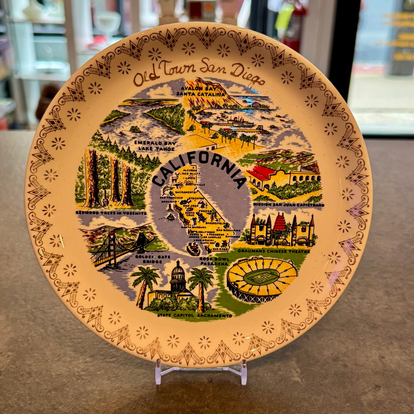 Souvenir Plate 7" Old Town San Diego California