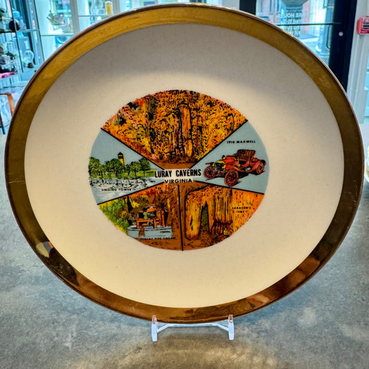 Souvenir Plate 7" Luray Caverns Gold Rim