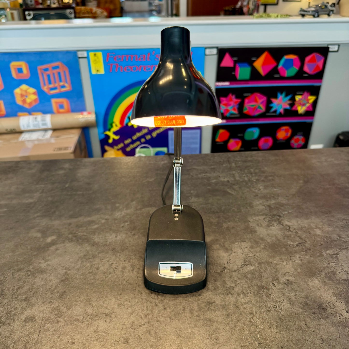 Vintage Black Gooseneck Desk Lamp - Minimalist Task Lighting - Made in Taiwan