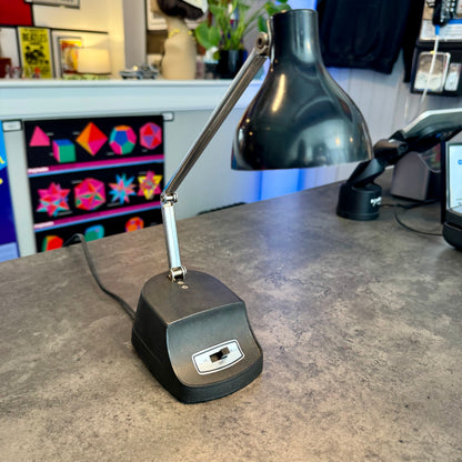 Vintage Black Gooseneck Desk Lamp - Minimalist Task Lighting - Made in Taiwan
