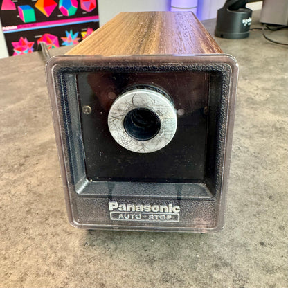 Panasonic KP-77 Electric Pencil Sharpener - Wood Grain & Chrome - Tested + Working