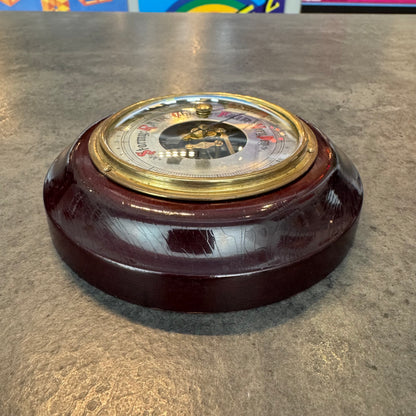German Wood-Cased Aneroid Barometer - Precision Weather Instrument