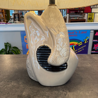 Vintage Sculptural Ceramic Table Lamp – Mid-Century Postmodern