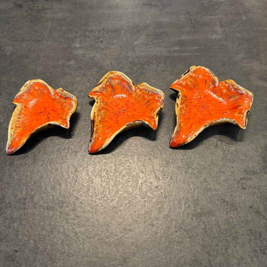 Drip Glaze Leaf Trinket Dishes - Set of 3