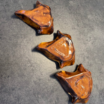 Drip Glaze Leaf Trinket Dishes - Set of 3