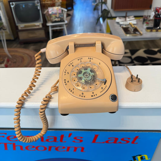 Vintage 1960s ITT "K-500" Rotary Phone – Soft Pink/Beige