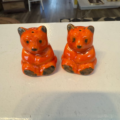 Vintage Red Panda Salt & Pepper Shakers - Mid-Century Kitsch
