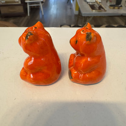 Vintage Red Panda Salt & Pepper Shakers - Mid-Century Kitsch