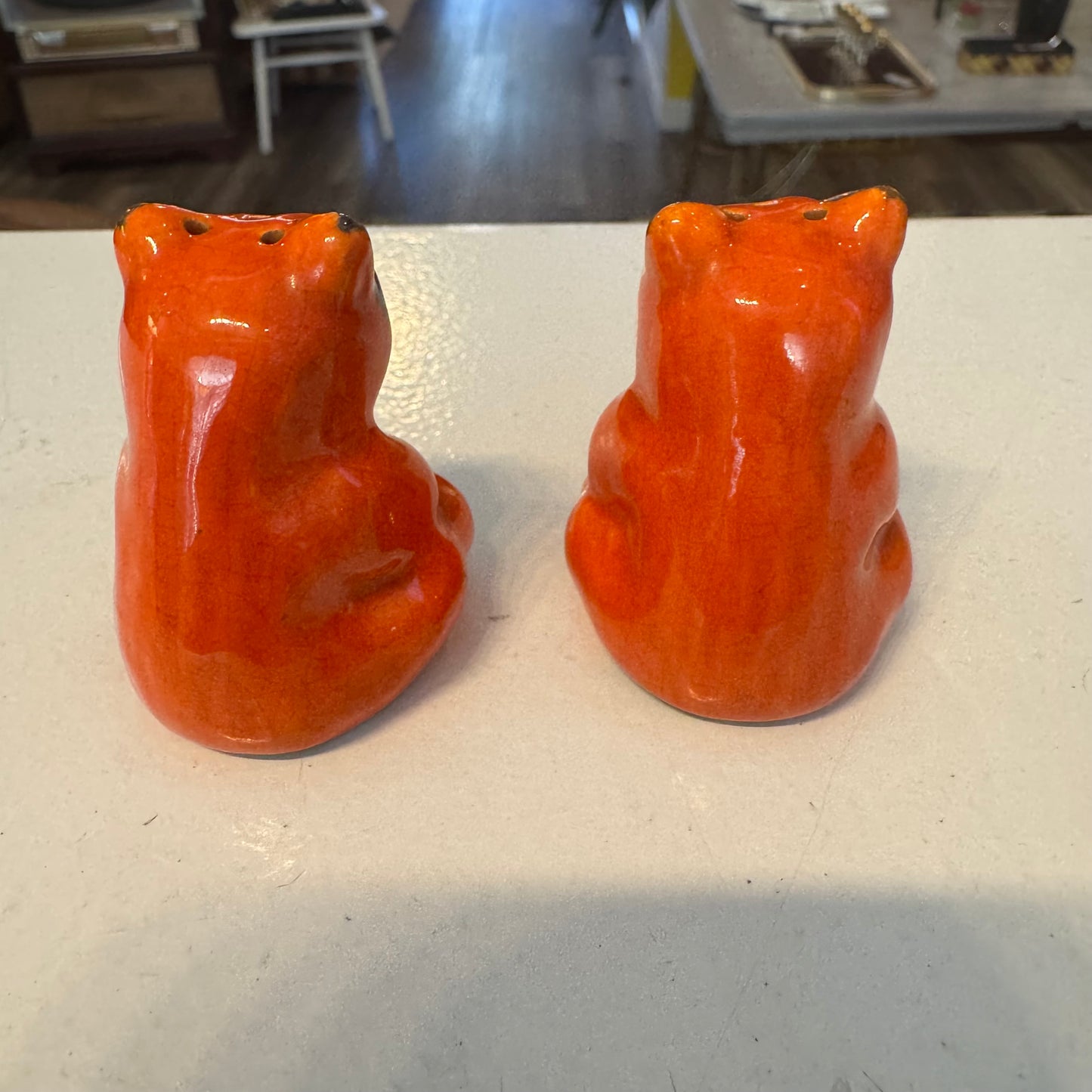Vintage Red Panda Salt & Pepper Shakers - Mid-Century Kitsch