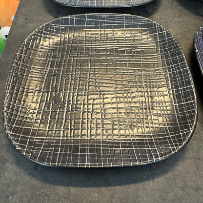 Set of 4 Calvin Klein The Khaki Collection Salad Plates "Graffiti" Pattern