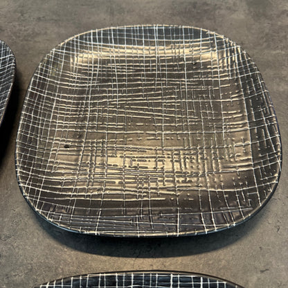 Set of 4 Calvin Klein The Khaki Collection Salad Plates "Graffiti" Pattern