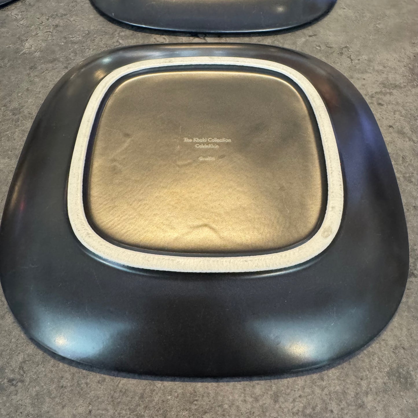 Set of 4 Calvin Klein The Khaki Collection Salad Plates "Graffiti" Pattern