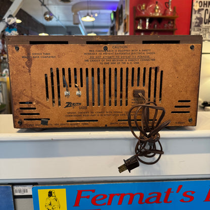 Vintage Zenith Model S-65234 Tube Radio - Working - Mid-Century Wood Cabinet