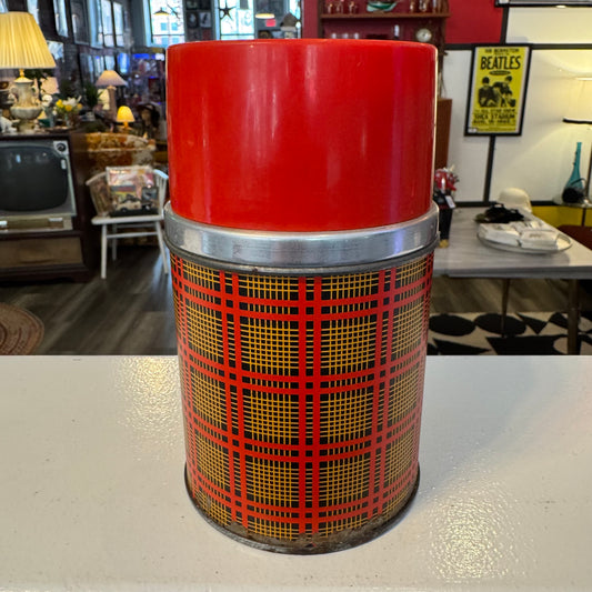 Vintage Aladdin Plaid Thermos - Red Tartan - 1 Quart