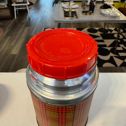 Vintage Aladdin Plaid Thermos - Red Tartan - 1 Quart