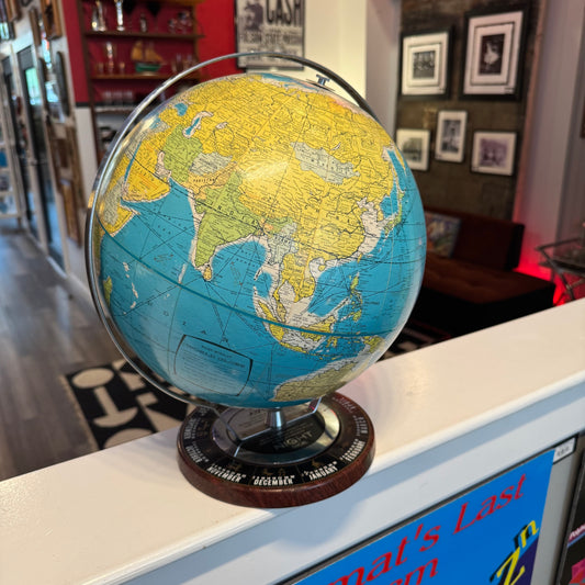 Vintage 1950/60s Rand McNally "World Clock" Desktop Globe