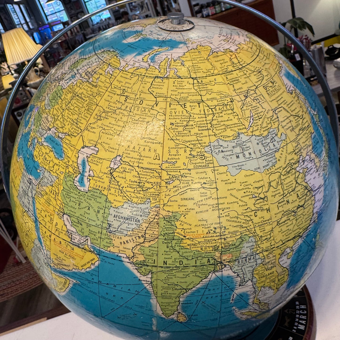 Vintage 1950/60s Rand McNally "World Clock" Desktop Globe