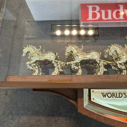 Vintage Budweiser World Champion Clydesdale Team Hanging Sign 1980s