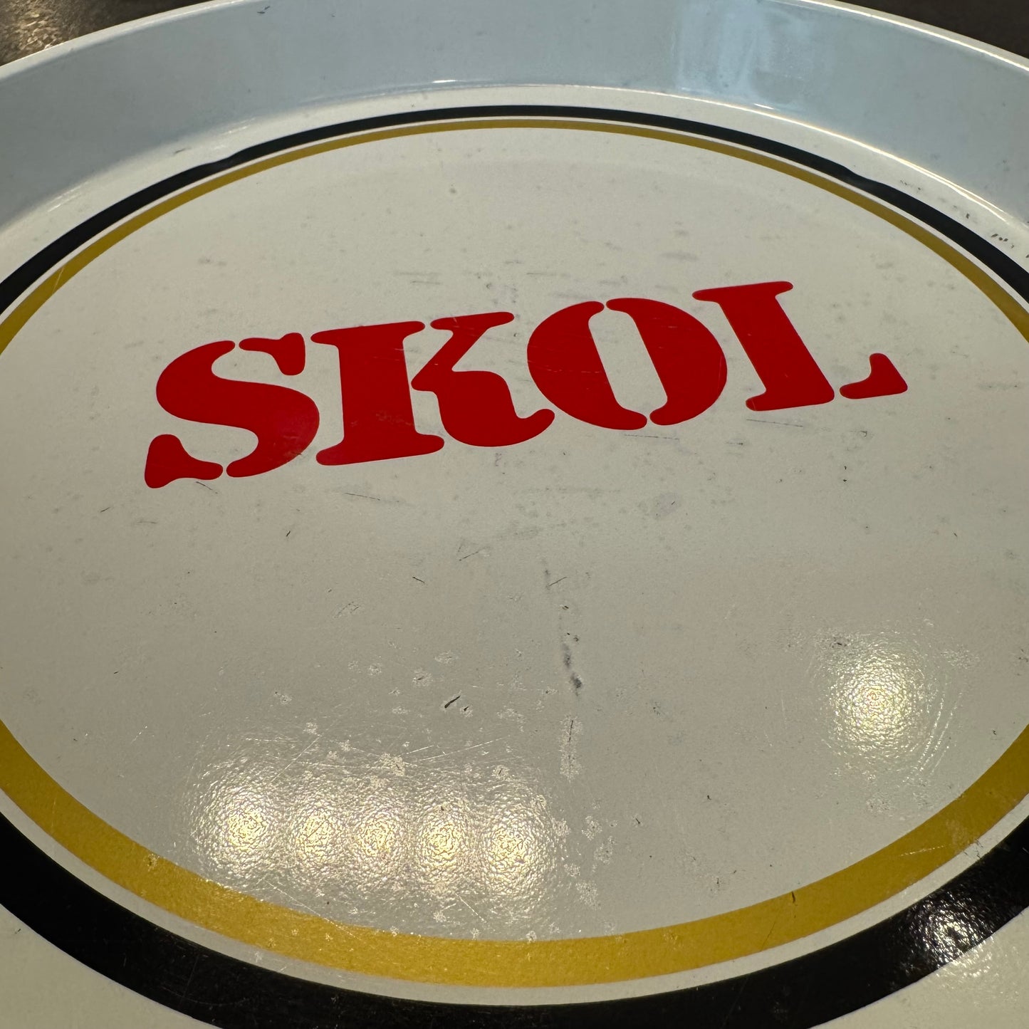 Vintage Skol Lager Metal Beer Tray (12")