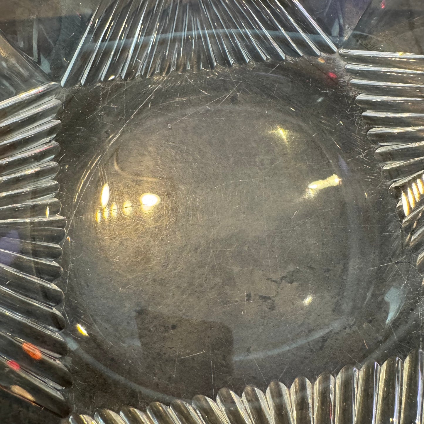 Vintage Heavy Cut Crystal Centerpiece Bowl (6.3 lbs)