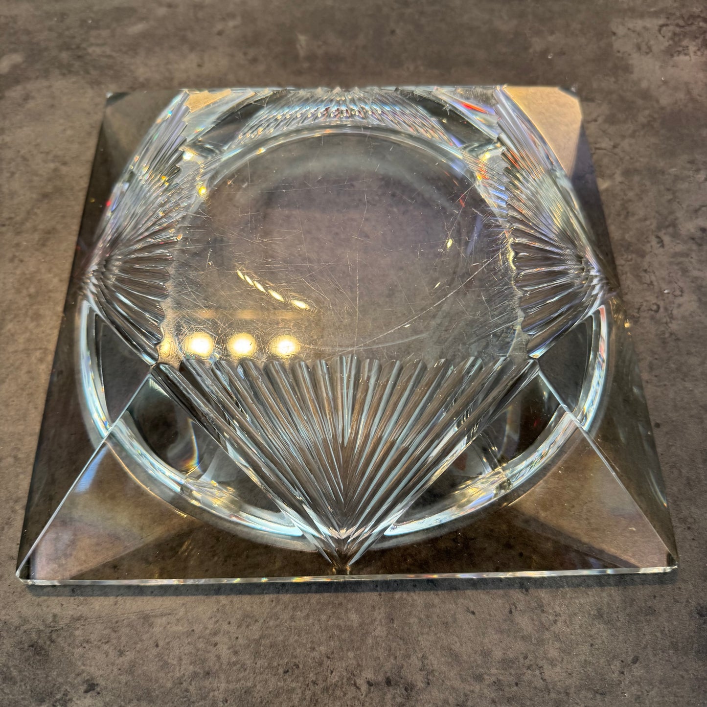 Vintage Heavy Cut Crystal Centerpiece Bowl (6.3 lbs)