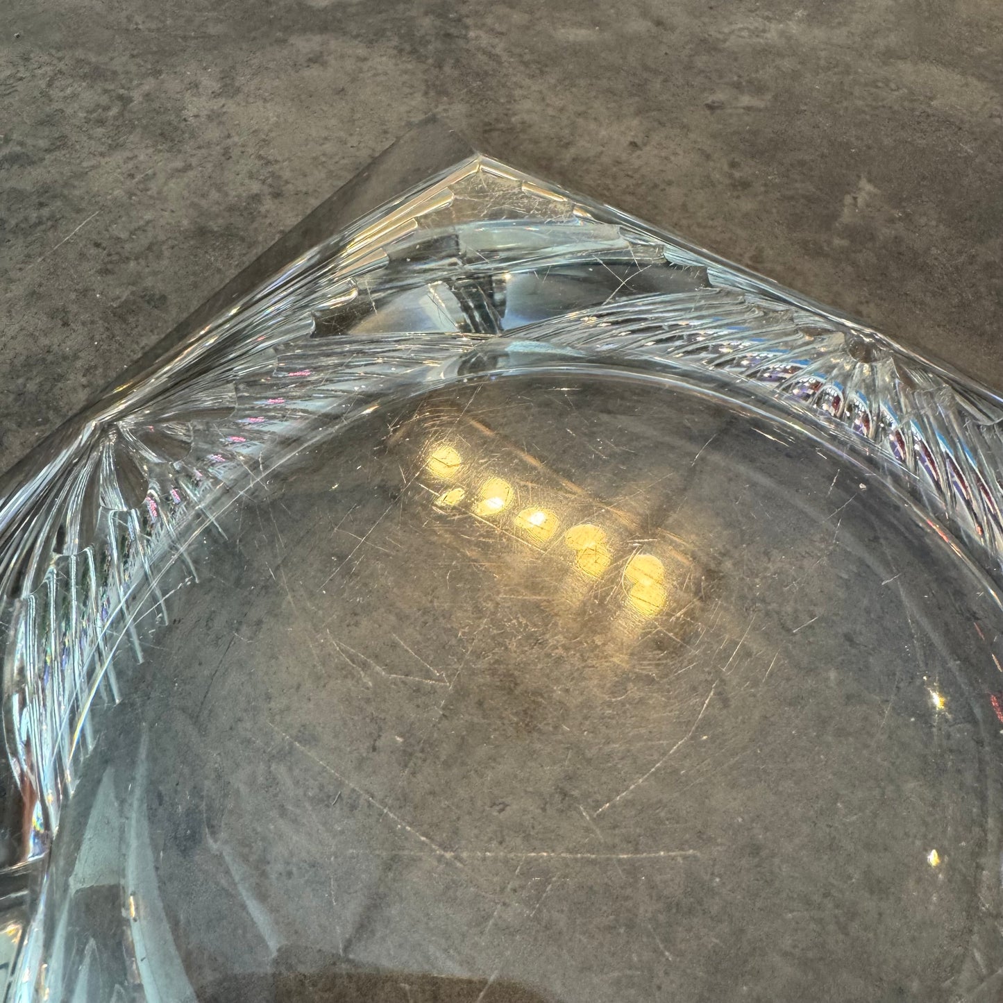 Vintage Heavy Cut Crystal Centerpiece Bowl (6.3 lbs)