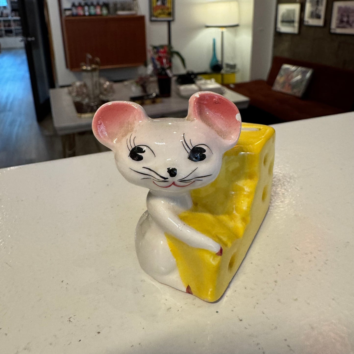 Ceramic Mouse with Cheese Bank