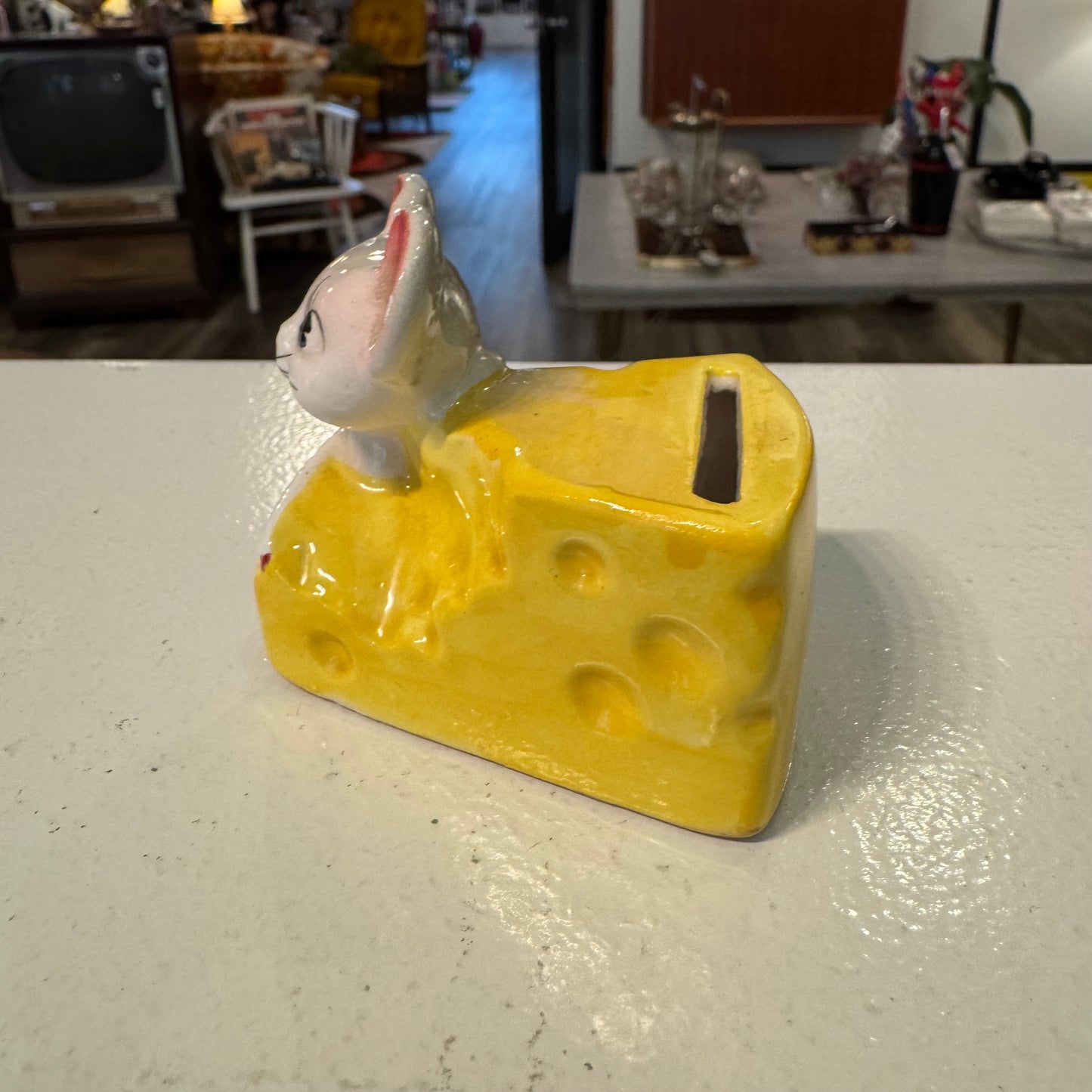 Ceramic Mouse with Cheese Bank