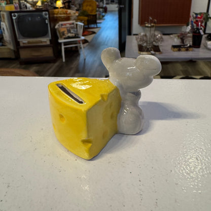 Ceramic Mouse with Cheese Bank