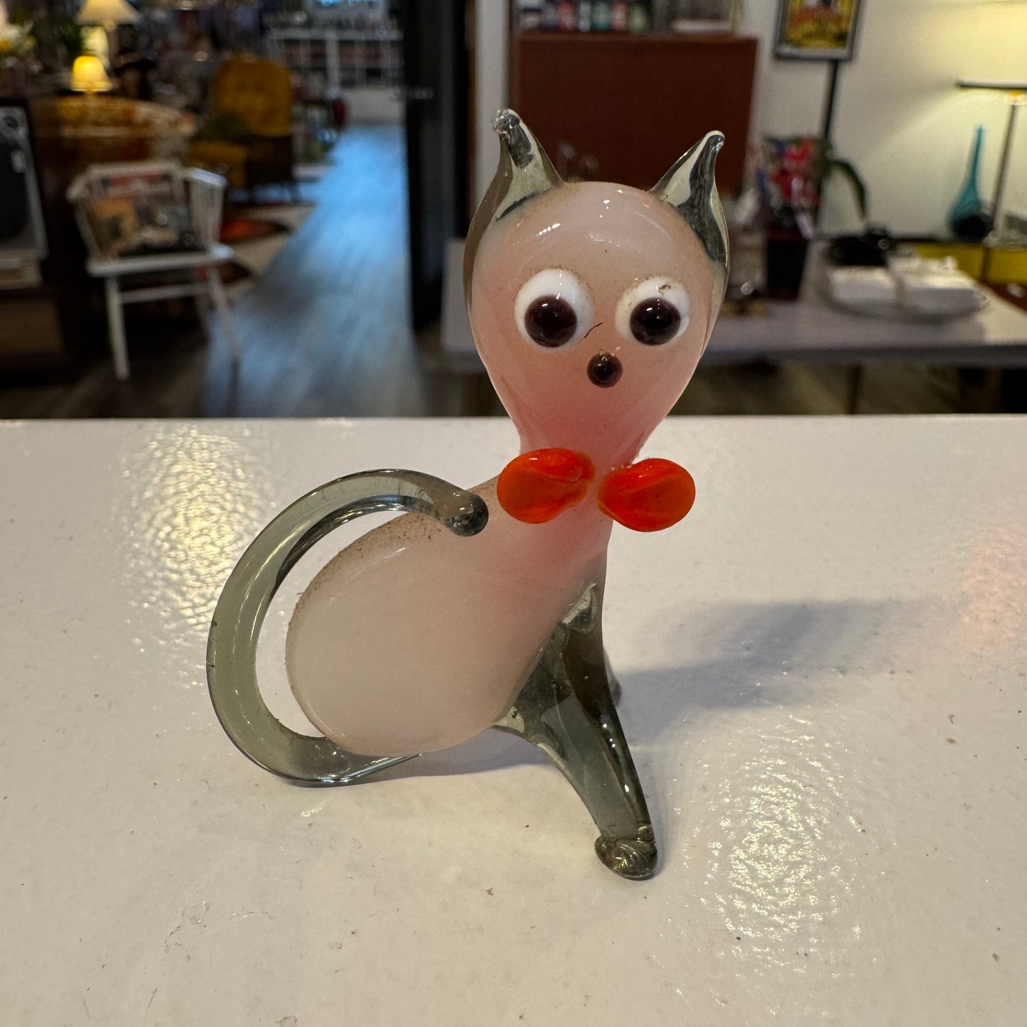 Small Blown Glass Cat Figurine