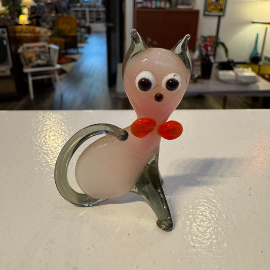 Small Blown Glass Cat Figurine