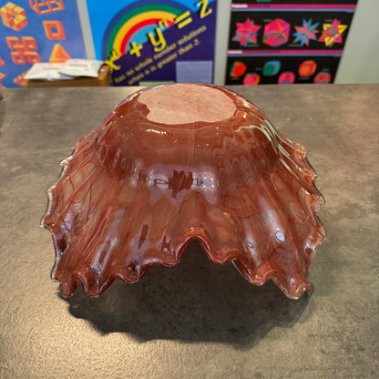 Blown Glass MCM Centerpiece Bowl