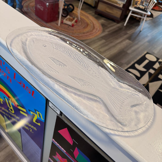 Clear Glass Fish Plate 20" x 10"