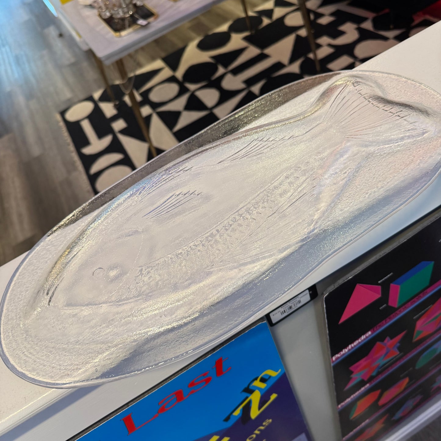 Clear Glass Fish Plate 20" x 10"