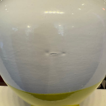 Yellow and White Urn Vintage 13" Tall