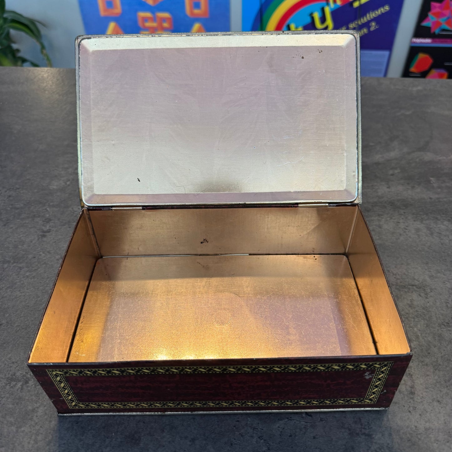 Tin Painted Cigar Box