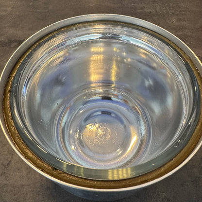 Vintage Buenilum Hammered Aluminum Ice Bucket w/ Pyrex Glass Liner