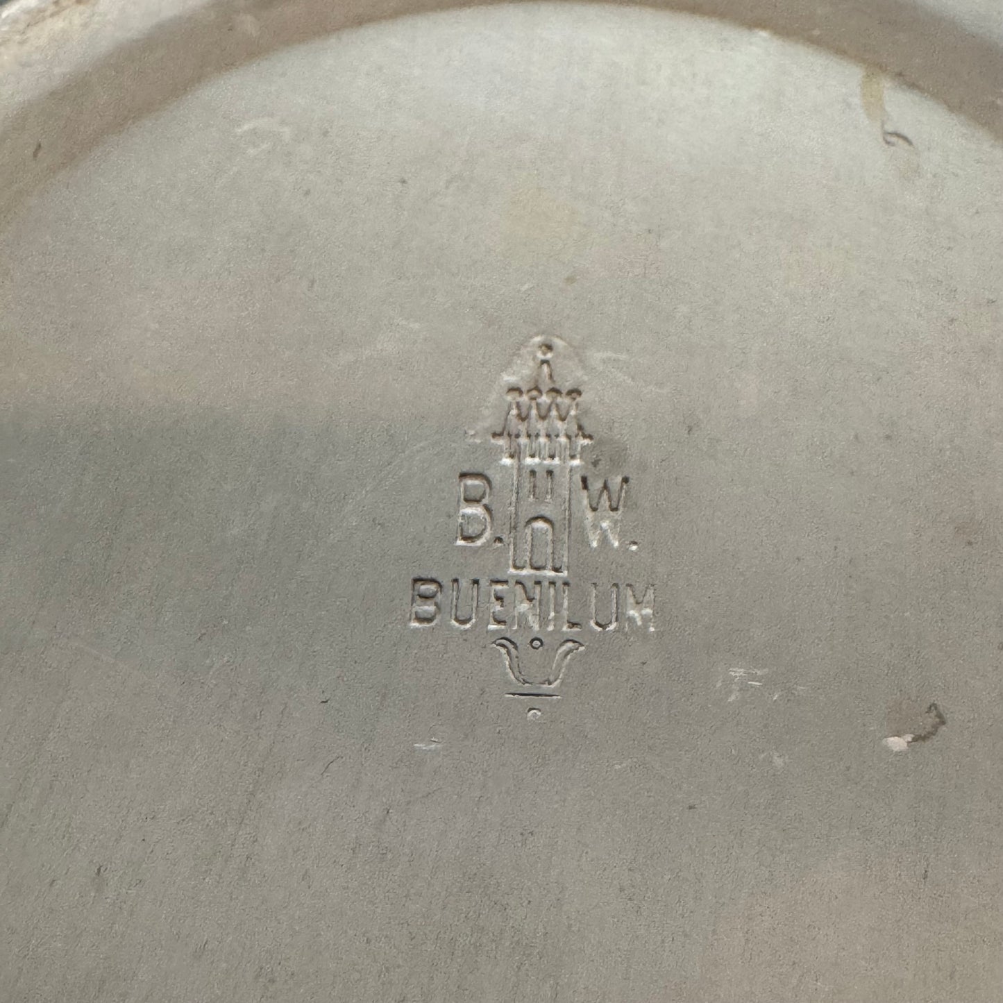 Vintage Buenilum Hammered Aluminum Ice Bucket w/ Pyrex Glass Liner
