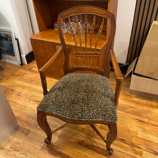 Wood Chair w Cheetah Seat