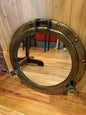 Large Porthole Mirror with Metal