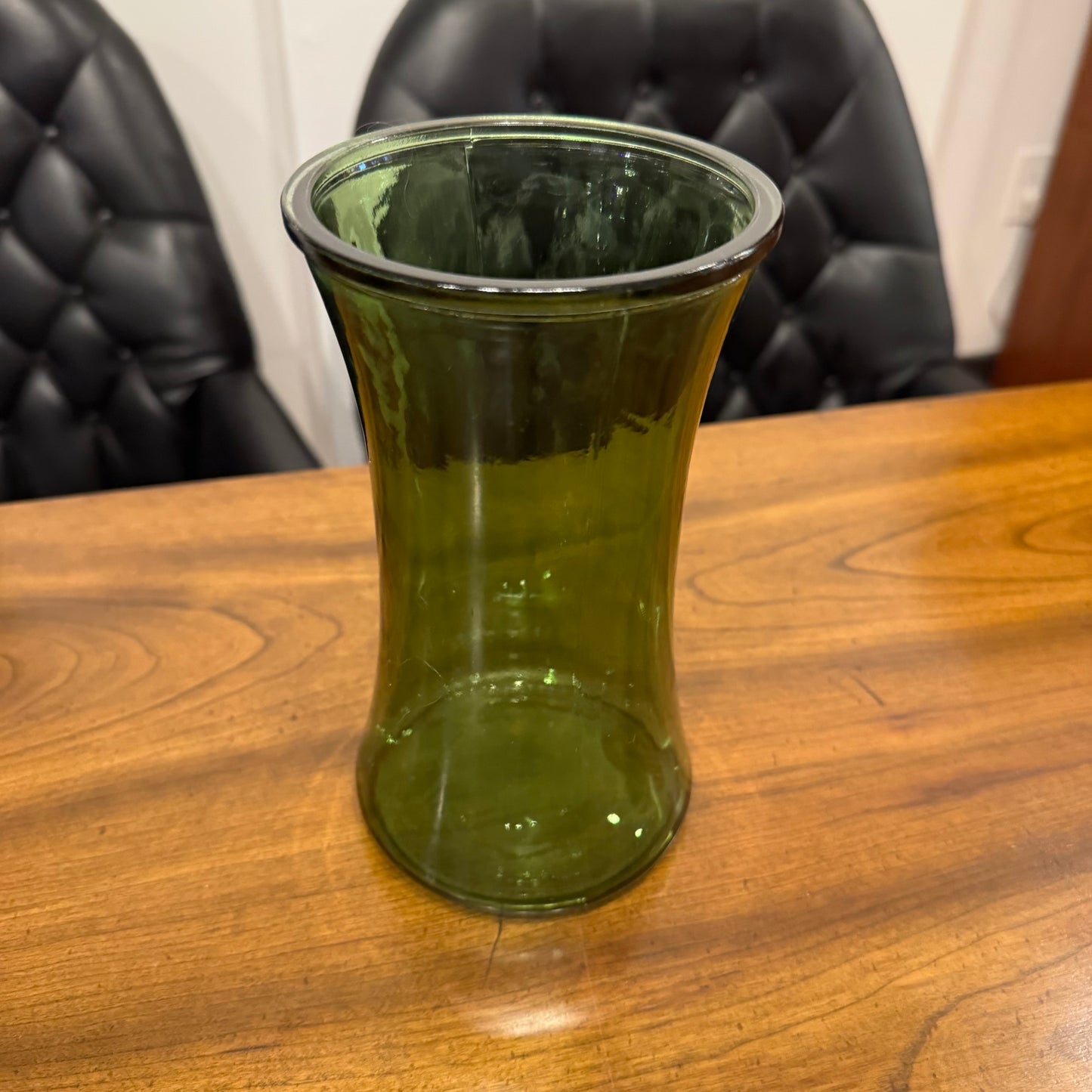 Green Glass Vase 10"