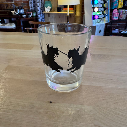 Vintage Mid-Century Black Scotty Dog Silhouette Tumbler Glass