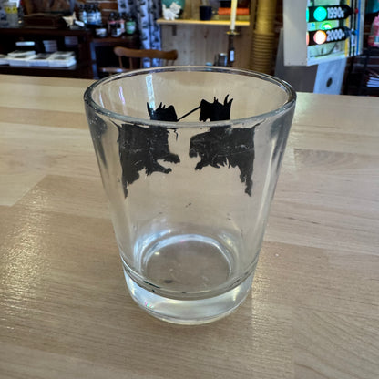 Vintage Mid-Century Black Scotty Dog Silhouette Tumbler Glass
