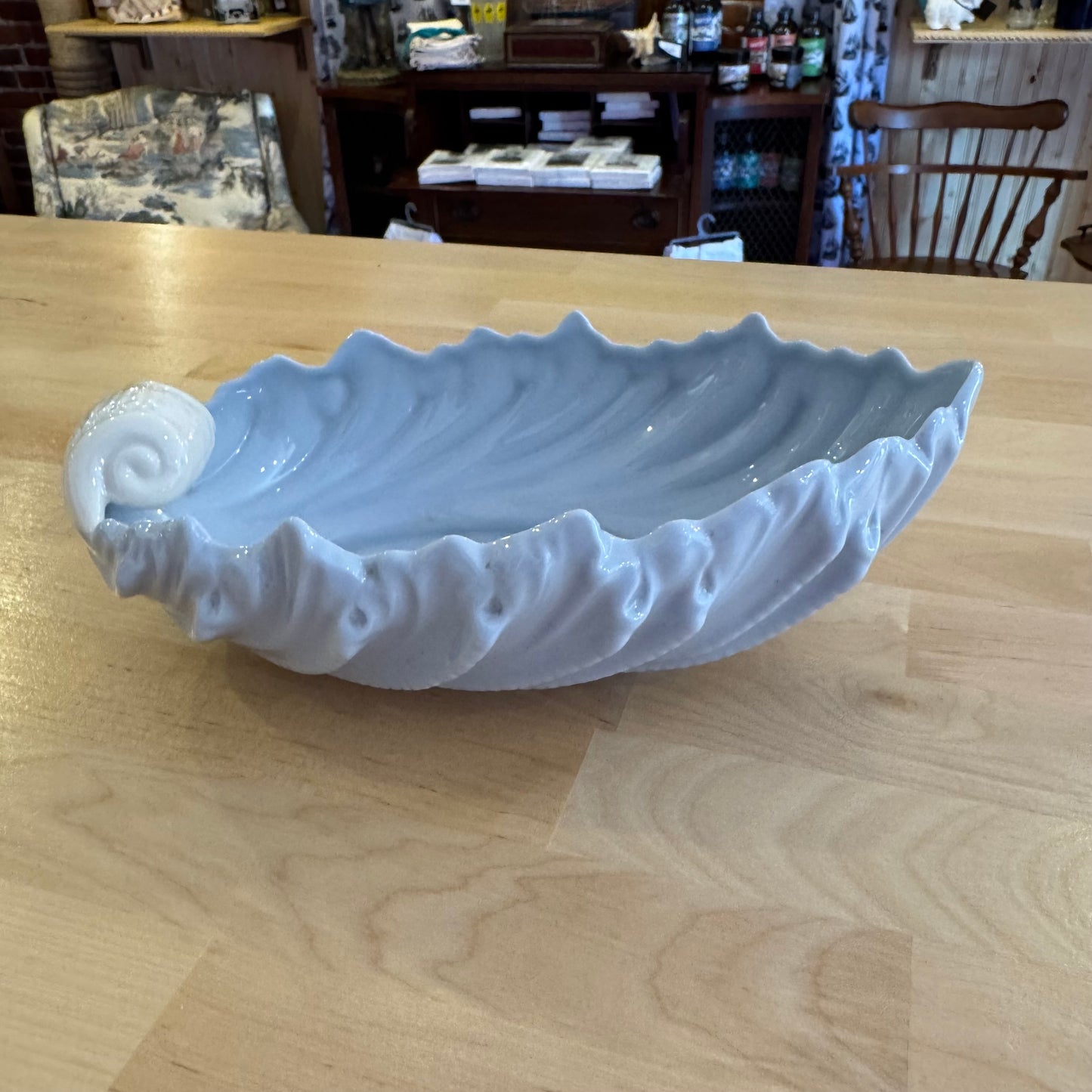 Vintage Lenox Pale Blue Porcelain Leaf-Shaped Trinket & Candy Dish