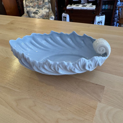 Vintage Lenox Pale Blue Porcelain Leaf-Shaped Trinket & Candy Dish